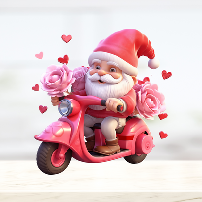 Gnome on Scooter Valentine's Day Clipart