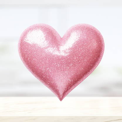 3D Pink Glitter Heart Valentine's Day Clipart